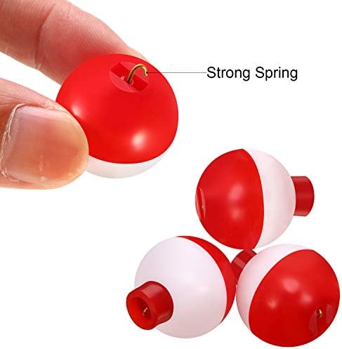 Syconding Fishing Float Float Float Push Button Floats Red e White Bobber Fishing Tackle, 20 pacotes