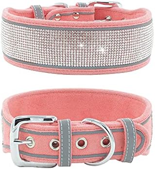 Colar de cachorro strass, deslumbrante colar de camurça macia de colar de cachorro Golante de cristal para cães de diamante para