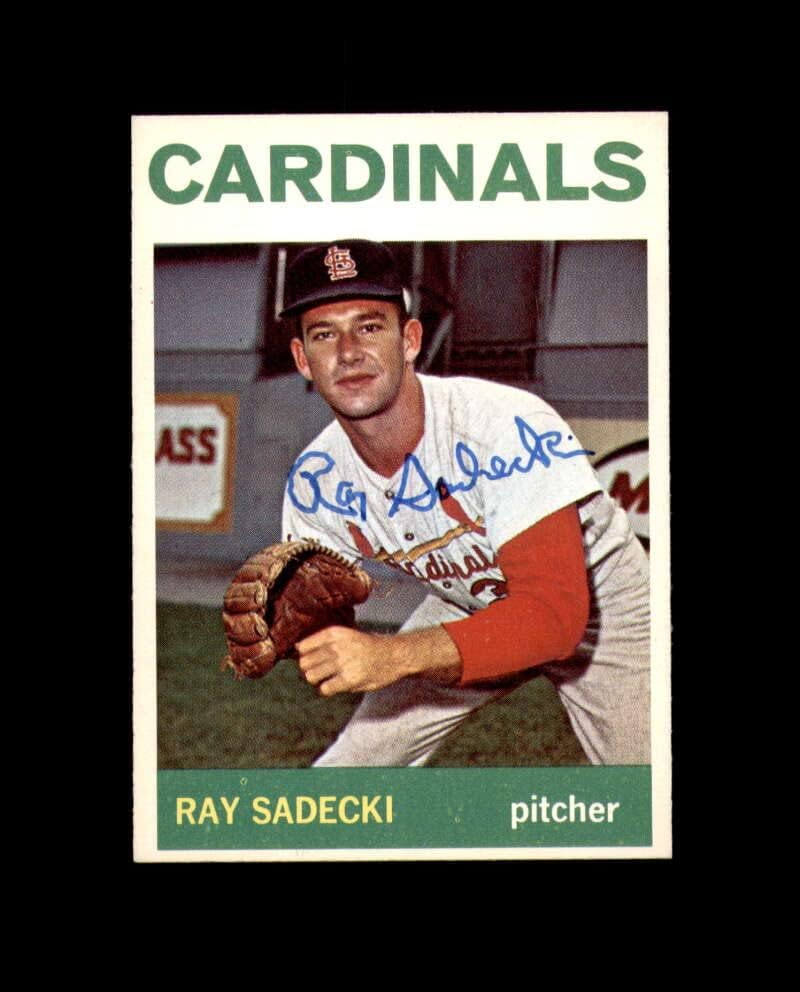Ray Sadecki assinou 1964 Topps St. Louis Cardinals Autograph