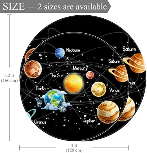 Llnsupply 4 pés redondo tapete de área de recreação de pilha de pilha, objetos cósmicos objetos de bebê rastreamento