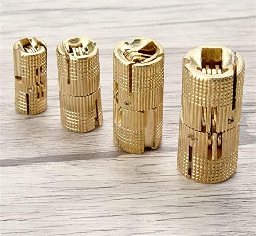 Móveis de latão de cobre dobradiças de 8 a 18 mm de armário oculto cilíndrico dobradiças de porta invisíveis para hardware Caixa de presente 1pcs