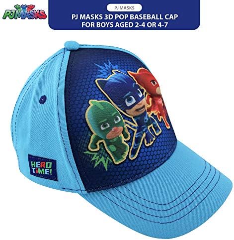 PJ Máscara Base de beisebol para meninos - 3D Catboy, Owlette, Gekko Curved Brim Snap Back Hat Back