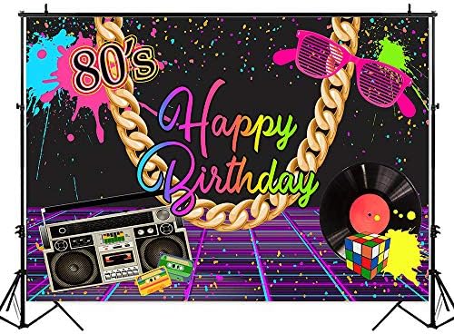 Avezano dos anos 80 Festa de aniversário temática Caso -cenário, Hip Hop 80s Decorações de festa de aniversário de