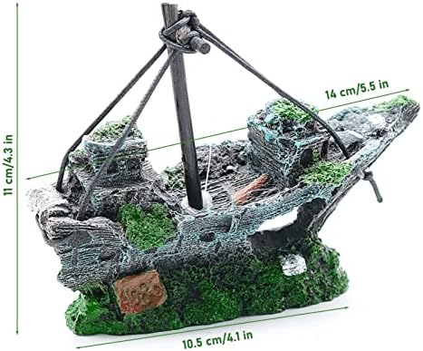 Bllremipsur Aquarium Shipcreck Ornament, barril de pesca de resina para decorações de temas de navios para piratas de tanques