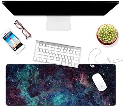 Dynippy Thin Extended Gaming Mouse Pad （31,5 * 11,8 * 0,08 polegada） com bordas costuradas Mousepad Long XXL Teclado e