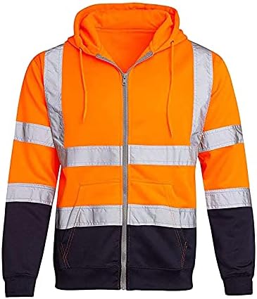 Olá jaqueta vis para homens de manga longa refletiva com segurança rápida em bloco de trabalho de cor seco