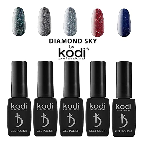 Kodi Professional Diamond Sky Collection Gel Polishol Color 8ml. Star Shimmer, Brilliant Shine Gel LED/UV UNIGELE
