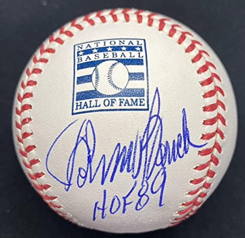 Johnny Bench Hof 89 Somente o logotipo do Hall da Fama assinado apenas PSA Holo - bolas de beisebol autografadas