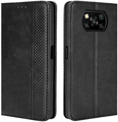 Hualubro Xiaomi Poco X3 NFC Case, Xiaomi Poco X3 Pro Case, Retro PU PU Magnético Corpo inteiro Tampa da carteira de suporte à prova