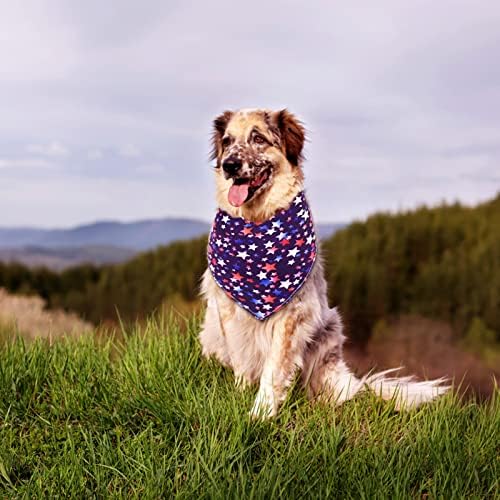 Vefsu bandeira americana cã bandana reversível triangle bibs lenço para 4 de julho Dia da independência EUA EUA pescoço de petcherchief