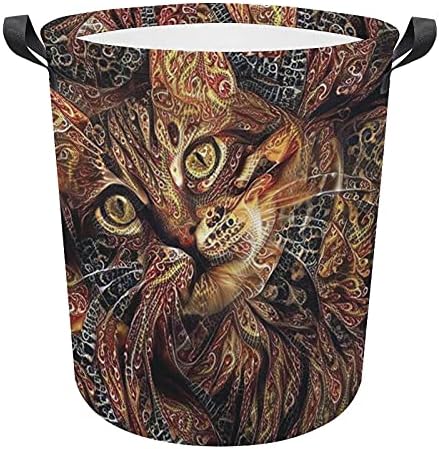 Cesto de lavanderia Foduoduo cesto de gato marrom cesto de roupa com alças cesto cesto de roupa suja para quarto, banheiro, livro
