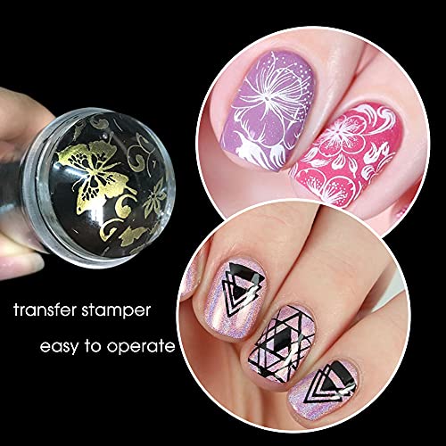 UNID ART STAMPER 1PCS Clear Transparent Silicone Jelly Unhel Stamping com ferramentas de manicure raspadoras kits de imagem de impressão