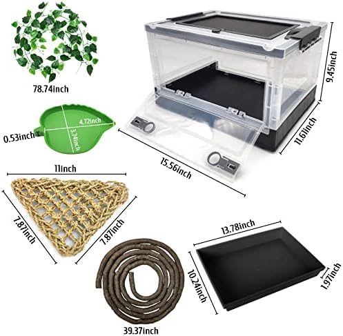 Kit de terrários de répteis dobráveis ​​hamiledyi, kits iniciantes de tanques de lagartixas mini -gaiolas de habitat transparentes