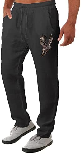 Calças de carga para homens verão Baggy casual calças de borboleta impressa na cintura de cordão de cordão reto de salão de pernas