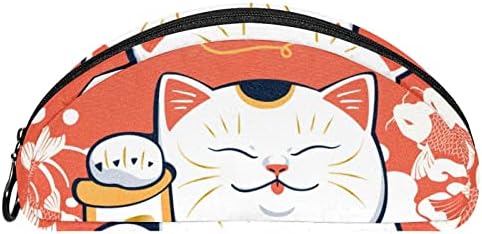 TBOUOBT Sacos de viagem cosméticos, estojo de maquiagem, bolsa de maquiagem para produtos de higiene pessoal, desenho animado de animais de gato vermelho