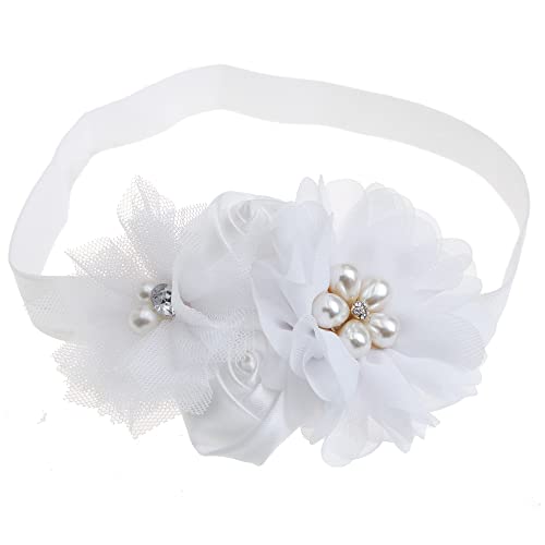 Bloomposh Baby Bandas de cabeça brancas Bandas de cabelo Armásticas de cabelo acessórios de cabelo para meninas recém -nascidas crianças