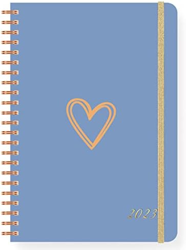 Vozehui 2023 Planner semanalmente mensalmente de janeiro de 2023 a dezembro de 2023, 6 x 8,25, amor com estampa de coração de