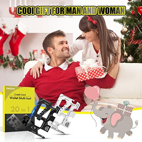 Presentes para homens ele namorado marido, 2 pacotes 20 em 1 carteira de cartão de crédito Multitool, gadgets legais