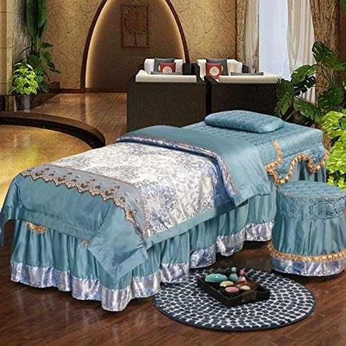 Roupa de massagem de beleza suave, estilo europeu de massagem simples conjuntos de lençóis de 4 peças Capa de cama de beliche