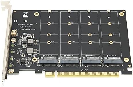 Cartão adaptador, 4 Port M.2 NVME SSD para PCIE X16 M Conversor de disco rígido, leitores, cartão de expansão, suporta a função PCIE