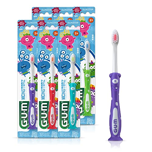 Gum Monsterz Kids and Beddler Toothbrush, macio, idades mais de 2, 1 contagem