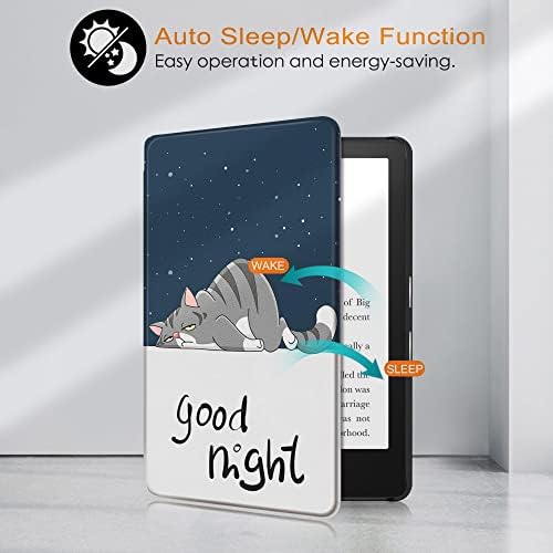 Caso Slimshell para o novo Kindle - Capa de proteção de couro PU leve PU com sono/acordar automático, comendo coelho