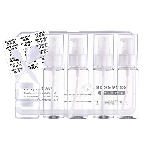 Josalinas Cosmetic Travel Garrafs TSA Aprovou higiênios à prova de vazamentos para maquiagem, 10 PCS Plástico recipientes