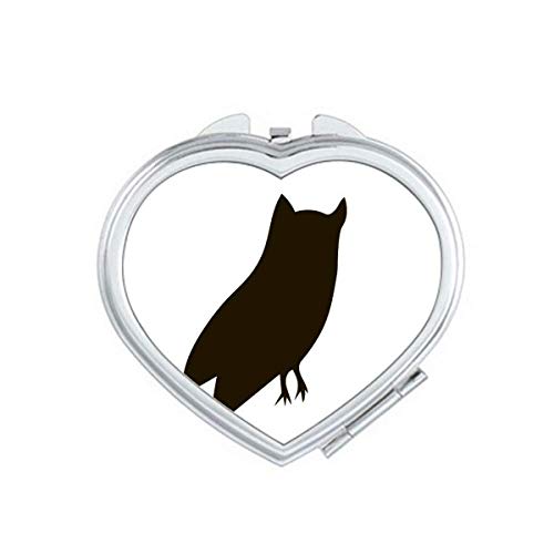 Owl Black Owl Animal Retrato Mirror Travel Magnificação Portátil Magno portátil Maquiagem de bolso