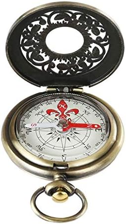 CXDTBH Vintage Bronze Compass Watch Pocket Pocket Design ao ar livre Navegação de caminhada garoto presente retro metal