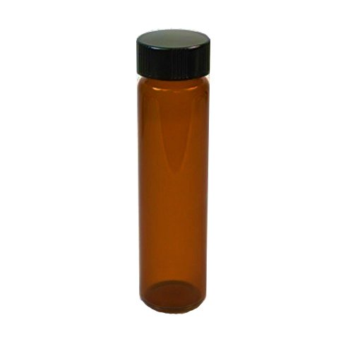 Pacote de 6 pacote de 3,75 polegadas / 8 dram / 1 oz / 30 ml de vidro âmbar resistente a UV Amostra de armazenamento cosmético Herb