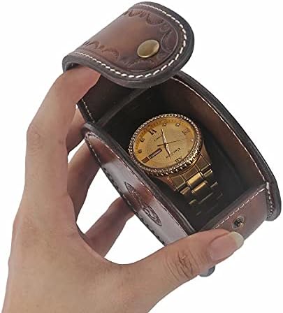 Caixa de armazenamento de relógio de relógio de couro vintage de turbon