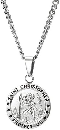 Colar de Christopher de Orazio Saint 3,5 mm de aço inoxidável Penivo Calha de Curb Chain 22-24 polegadas