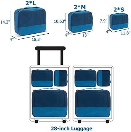Cubos de embalagem para acessórios para viagens Bagagem de bagagem de bolsas de manuse