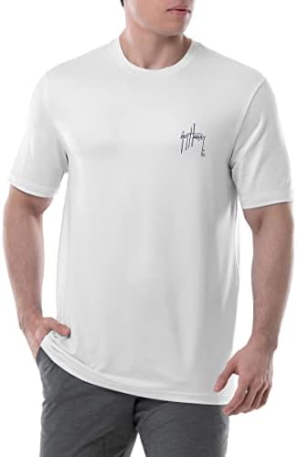 T-shirt de manga curta masculina do Guy Harvey com UPF 30+ Protection Sun Protection