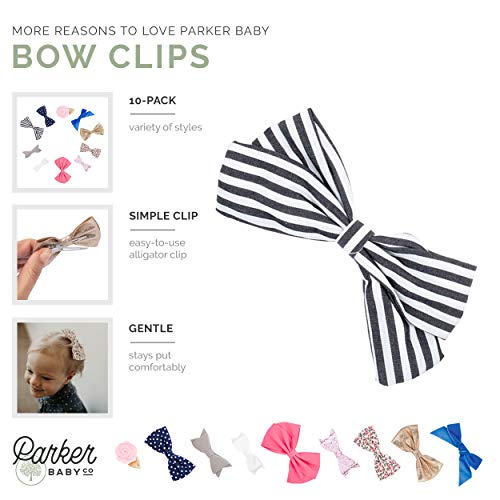 Parker Baby Girl Bows Clips, variado 10 pacote de acessórios para meninas -The Essentials Set