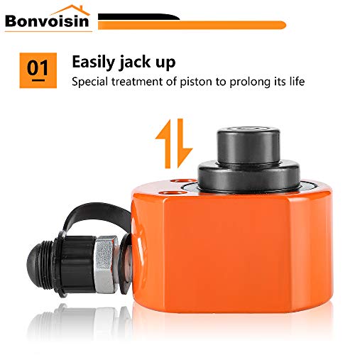 Bonvoisin 10t Cilindro hidráulico Jack Porta Power Power Mini Cilindros de levantamento de baixo perfil de ram com várias