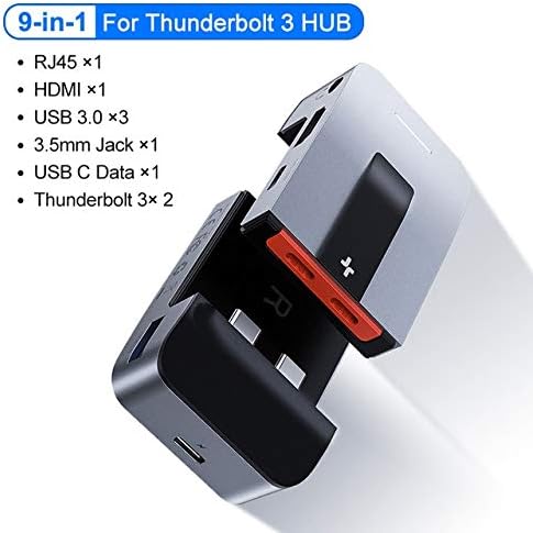 Hub sdfgh USB c para -cubo USB 3.0 Usb Splitter USB Combinado RJ45 Holder 9 em 1 Hub tipo C Tipo C