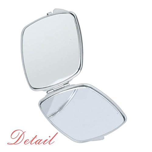 Red Chinese Product Selo padrão Espelho portátil portátil Maquiagem de bolso de dupla face de vidro lados