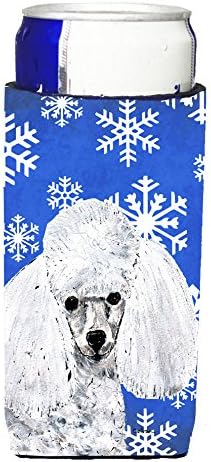 Tesouros de Caroline SC9773MUK POODLE BRANCO POODLE WINTRO Snowflakes Ultra Hugger para latas finas, lata de manga mais