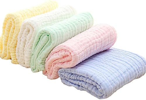 Baby Muslin Cotton Bath Toalha Toalha Toalha de Taxotas, 6 camadas Toalha de banho de bebê de algodão natural macio e