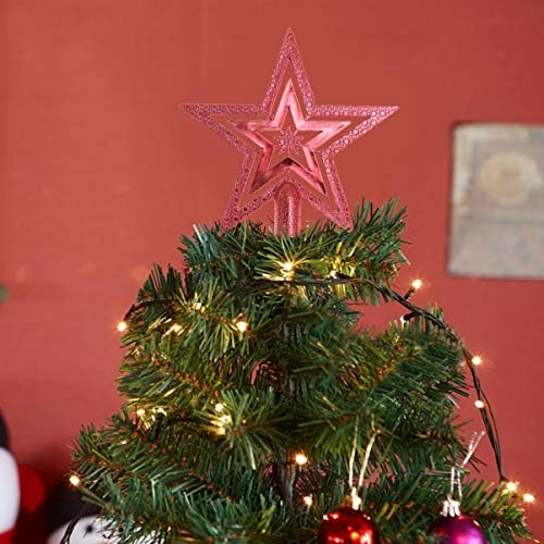 Tendycoco 4 polegadas de Natal e Ano Novo Treetop Star Glitter Star Tree Tree Topper Xmas Holiday Home Party Festival Decoração