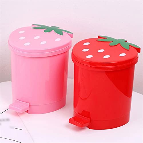 AllMro Pequeno lixo de lixo doméstico Lixo de morango pode mini balde de armazenamento de lixo para mesa doméstica