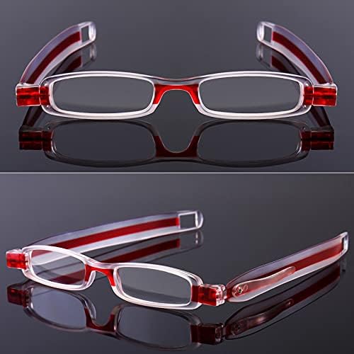 LookWorld 4 Pack Leiting Glasses Readers Para mulheres e homens compactarem portáteis finos pequenos óculos de leitura dobrável leve