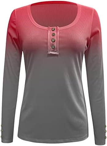 Camisa de malha preta de waffle feminino de renda impressa Tops de outono