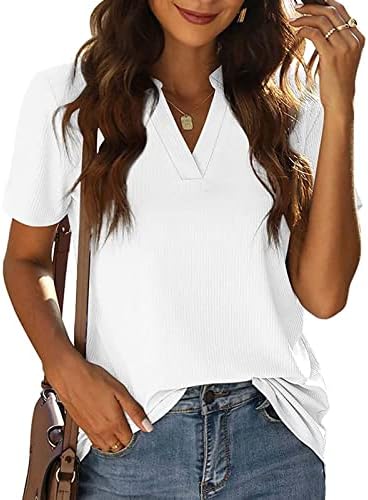 Tops de treino para mulheres soltas de manga curta camiseta de verão vlock colorido em colorido sólido blusa casual