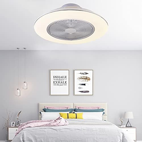 Ventilador de teto LED Cutyz com luz 3 velocidades de sopro mudo quarto de iluminação