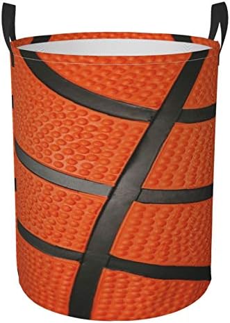 Kiuloam Basketball Sport Ball Texture 19,6 polegadas cesto de armazenamento grande com alças colapsíveis lavanderia portátil Hampers