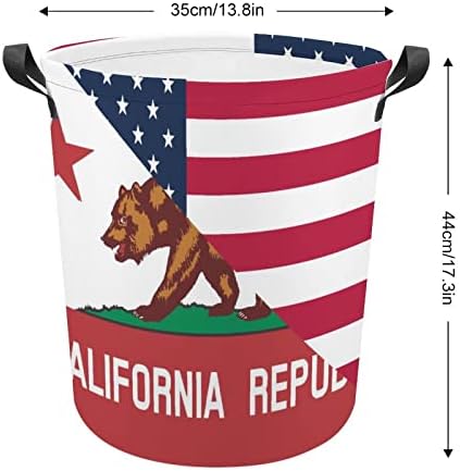 American e California State Fland Randey Rajamento Bolsa de lavagem Bin Bin Storage Saco dobrável com alças