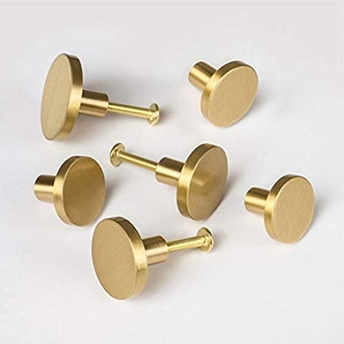 Kuyyfds- Modern Brass Brass Gold Armário redondo botões de cozinha Cleata Garreta armário puxa Furniture Hardware 2pack