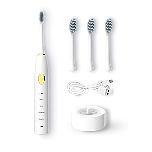 Escova de dentes recarregável elétrica sônica fetrex, 5 modos Charging de dentes de carregamento USB Design para dentes sensíveis